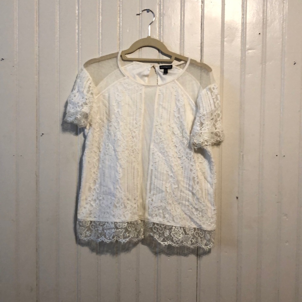Express Ivory Lace Top